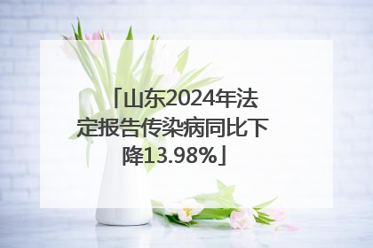 山东2024年法定报告传染病同比下降13.98%