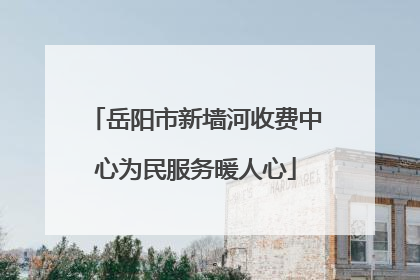 岳阳市新墙河收费中心为民服务暖人心