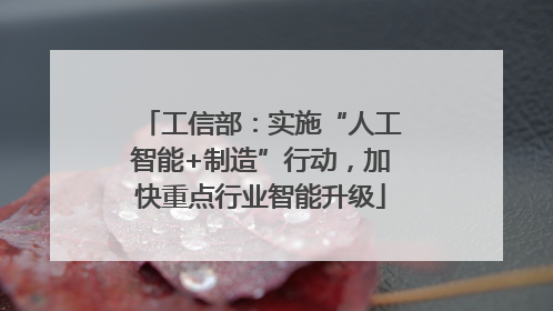 工信部：实施“人工智能+制造”行动，加快重点行业智能升级