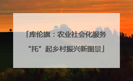 库伦旗：农业社会化服务“托”起乡村振兴新图景