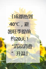 成都热到40℃，避暑旺季提前约20天！“清凉消费”升温