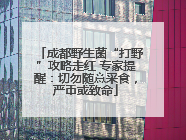 成都野生菌“打野”攻略走红 专家提醒：切勿随意采食，严重或致命