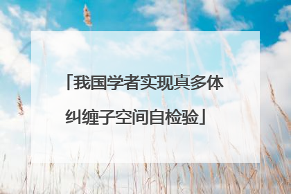 我国学者实现真多体纠缠子空间自检验