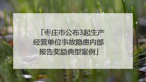 枣庄市公布3起生产经营单位事故隐患内部报告奖励典型案例
