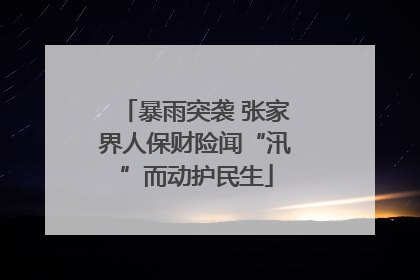 暴雨突袭 张家界人保财险闻“汛”而动护民生