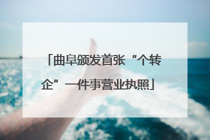 曲阜颁发首张“个转企”一件事营业执照