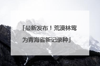 最新发布！荒漠林莺为青海省新记录种