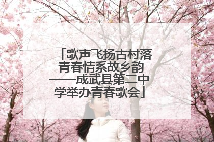 歌声飞扬古村落 青春情系故乡韵——成武县第二中学举办青春歌会