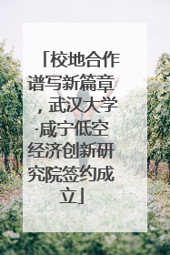 校地合作谱写新篇章，武汉大学·咸宁低空经济创新研究院签约成立