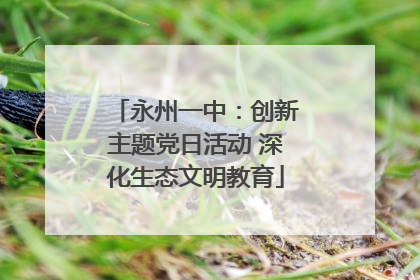 永州一中：创新主题党日活动 深化生态文明教育