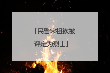 民警宋祖钦被评定为烈士