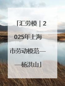 汇劳模｜2025年上海市劳动模范——杨洪山