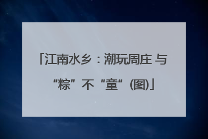 江南水乡：潮玩周庄 与“粽”不“童”(图)