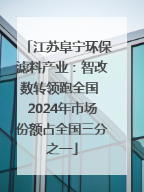 江苏阜宁环保滤料产业：智改数转领跑全国 2024年市场份额占全国三分之一