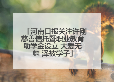河南日报关注许刚慈善信托暨职业教育助学金设立 大爱无疆 泽被学子