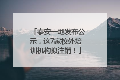 泰安一地发布公示，这7家校外培训机构拟注销！