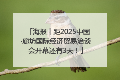 海报丨距2025中国·廊坊国际经济贸易洽谈会开幕还有3天！