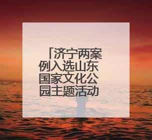 济宁两案例入选山东国家文化公园主题活动典型案例