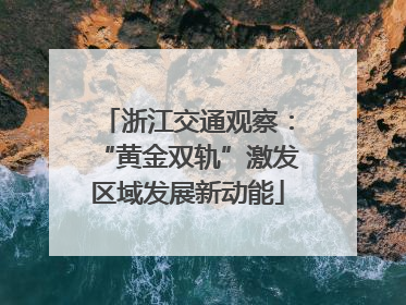 浙江交通观察：“黄金双轨”激发区域发展新动能