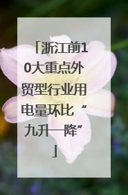 浙江前10大重点外贸型行业用电量环比“九升一降”