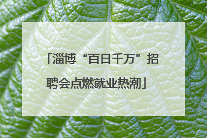 淄博“百日千万”招聘会点燃就业热潮