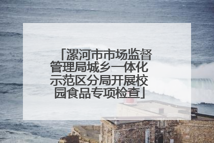 漯河市市场监督管理局城乡一体化示范区分局开展校园食品专项检查
