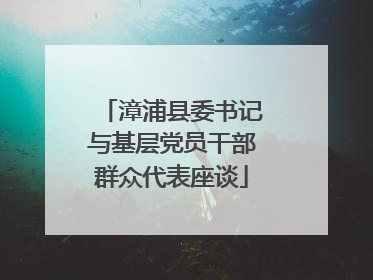 漳浦县委书记与基层党员干部群众代表座谈