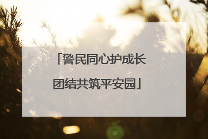 警民同心护成长 团结共筑平安园