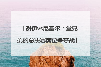 谢伊vs尼基尔：堂兄弟的总决赛席位争夺战