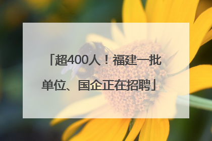 超400人！福建一批单位、国企正在招聘