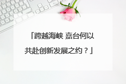 跨越海峡 嘉台何以共赴创新发展之约？