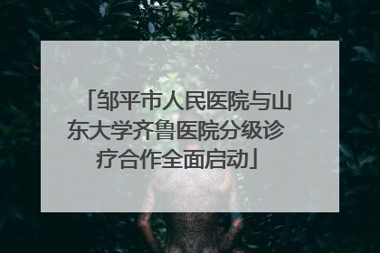 邹平市人民医院与山东大学齐鲁医院分级诊疗合作全面启动