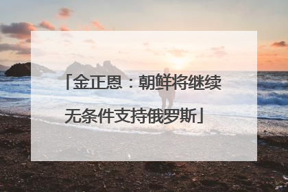 金正恩：朝鲜将继续无条件支持俄罗斯