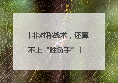 非对称战术，还算不上“胜负手”