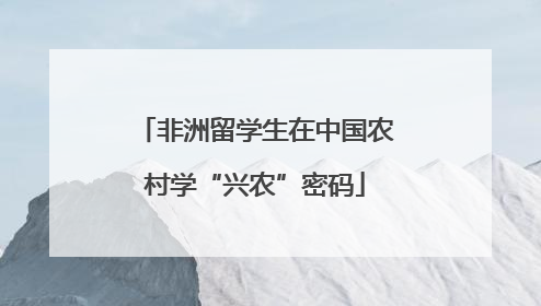 非洲留学生在中国农村学“兴农”密码