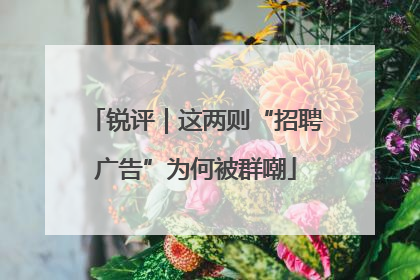 锐评｜这两则“招聘广告”为何被群嘲