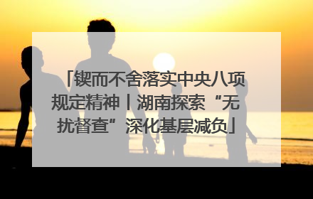 锲而不舍落实中央八项规定精神丨湖南探索“无扰督查”深化基层减负