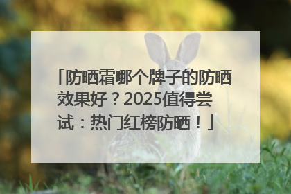防晒霜哪个牌子的防晒效果好？2025值得尝试：热门红榜防晒！