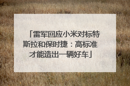 雷军回应小米对标特斯拉和保时捷：高标准才能造出一辆好车