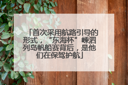 首次采用航路引导的形式，“东海杯”嵊泗列岛帆船赛背后，是他们在保驾护航