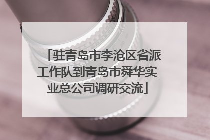驻青岛市李沧区省派工作队到青岛市舜华实业总公司调研交流