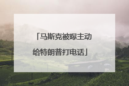 马斯克被曝主动给特朗普打电话