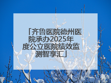 齐鲁医院德州医院承办2025年度公立医院绩效监测智享汇