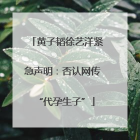黄子韬徐艺洋紧急声明：否认网传 “代孕生子”