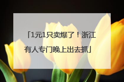 1元1只卖爆了！浙江有人专门晚上出去抓
