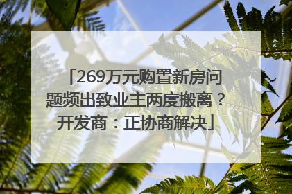 269万元购置新房问题频出致业主两度搬离？开发商：正协商解决