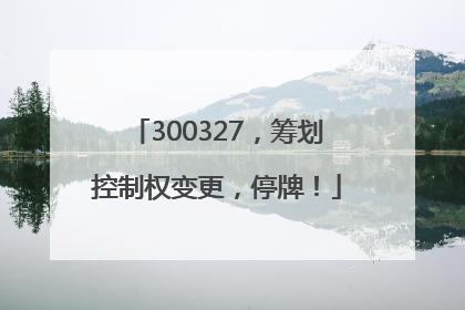 300327，筹划控制权变更，停牌！