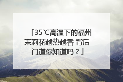 35℃高温下的福州茉莉花越热越香 背后门道你知道吗？